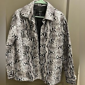 Pleather snake skin print jacket